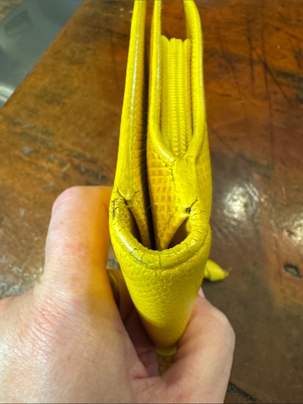 Bottega Veneta Yellow Leather Snap Wallet - Picture 15 of 16